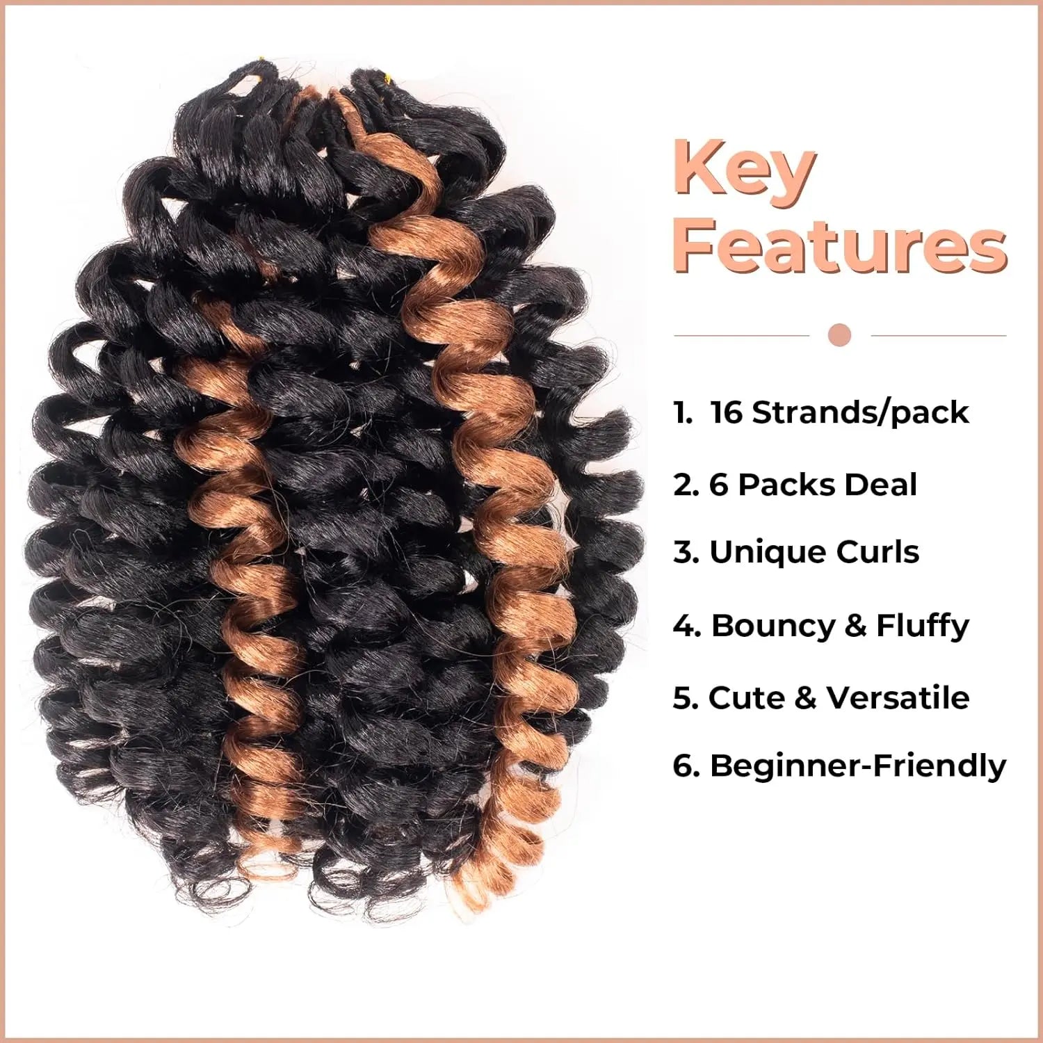 ( US ONLY) FAST SHIPPING WC | Toyotress® Wand Curl Crochet Hair - 6 Packs Jet Black Jamaican Bounce Crochet Hair, Short Bob Curly Crochet Braids Bouncy Curls Synthetic Braiding Hair Extensions Toyotress